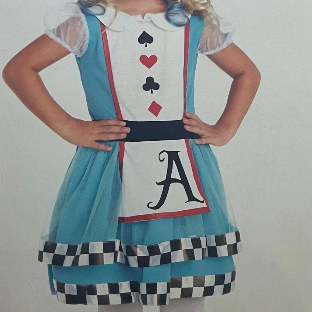 Wonderland costume Miss Alice costume. NWT 3t-4t contains dress and headband(hs)